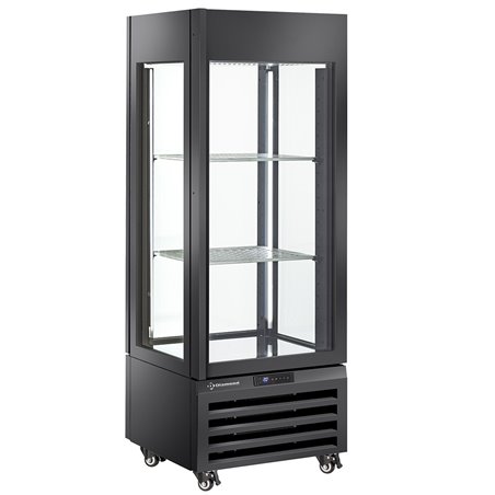 Vitrine "FULL vitr&eacute;e" 440 Lt., 1 niveau + 2 &eacute;tag&egrave;res, ventil&eacute;e - WINE - NOIR - Diamond - MAX/507-VB