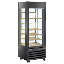 Vitrine "FULL vitr&eacute;e" 440 Lt., 1 niveau + 4 &eacute;tag&egrave;res, ventil&eacute;e - WINE - NOIR - Diamond - MAX/507-VB2