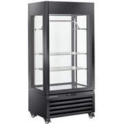 Vitrine "FULL vitr&eacute;e" 600 Lt., 2 &eacute;tag&egrave;res & barre &agrave; viande, ventil&eacute;e - MEAT - NOIR - Diamond - MAX/607-MB