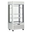 Vitrine "FULL vitr&eacute;e" 600 Lt., 2 &eacute;tag&egrave;res & barre &agrave; viande, ventil&eacute;e - MEAT - BLANC - Diamond - MAX/607-MW