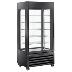 Vitrine "FULL vitr&eacute;e" 600 Lt., 5 niveaux en verre, ventil&eacute;e - ICE CREAM & PASTRY - NOIR - Diamond - MAX/609-BB