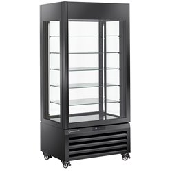 Vitrine "FULL vitr&eacute;e" 600 Lt., 5 niveaux en verre, ventil&eacute;e - CHOCOLATE - NOIR - Diamond - MAX/609-CB
