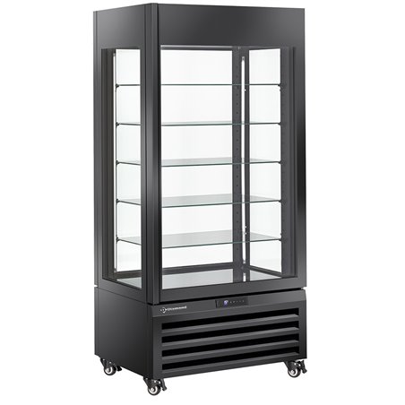 Vitrine "FULL vitr&eacute;e" 600 Lt., 5 niveaux en verre, ventil&eacute;e - CHOCOLATE - NOIR - Diamond - MAX/609-CB