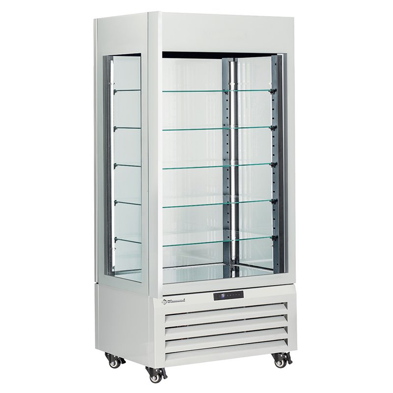 Vitrine "FULL vitr&eacute;e" 600 Lt., 5 niveaux en verre, ventil&eacute;e - CHOCOLATE - BLANC - Diamond - MAX/609-CW