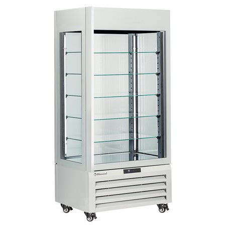 Vitrine "FULL vitr&eacute;e" 600 Lt., 5 niveaux en verre, ventil&eacute;e - CHOCOLATE - BLANC - Diamond - MAX/609-CW