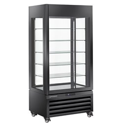 Vitrine "FULL vitr&eacute;e" 600 Lt., 5 niveaux en verre, ventil&eacute;e -  PASTRY - NOIR - Diamond - MAX/609-PB