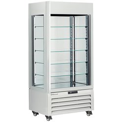 Vitrine "FULL vitr&eacute;e" 600 Lt., 5 niveaux en verre, ventil&eacute;e -  PASTRY - BLANC - Diamond - MAX/609-PW