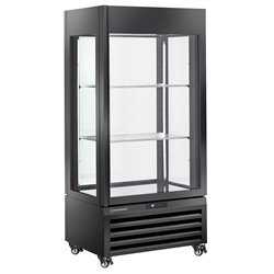 Vitrine "FULL vitr&eacute;e" 600 Lt., 1 niveau + 2 &eacute;tag&egrave;res, ventil&eacute;e - WINE - NOIR - Diamond - MAX/609-VB