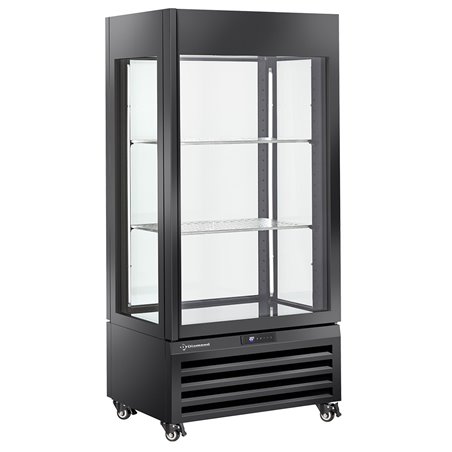 Vitrine "FULL vitr&eacute;e" 600 Lt., 1 niveau + 2 &eacute;tag&egrave;res, ventil&eacute;e - WINE - NOIR - Diamond - MAX/609-VB