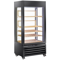 Vitrine "FULL vitr&eacute;e" 600 Lt., 1 niveau + 4 &eacute;tag&egrave;res, ventil&eacute;e - WINE - NOIR - Diamond - MAX/609-VB2