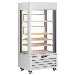 Vitrine "FULL vitr&eacute;e" 600 Lt., 1 niveau + 4 &eacute;tag&egrave;res, ventil&eacute;e - WINE - BLANC - Diamond - MAX/609-VW2