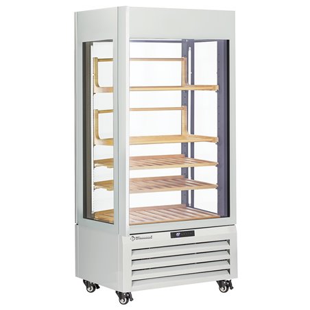 Vitrine "FULL vitr&eacute;e" 600 Lt., 1 niveau + 4 &eacute;tag&egrave;res, ventil&eacute;e - WINE - BLANC - Diamond - MAX/609-VW2