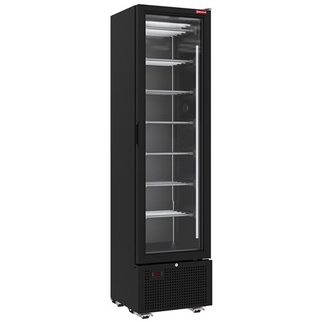 Vitrine ventil&eacute;e n&eacute;gative vitr&eacute;e 221 litres - 7 niveaux fixes - NOIRE - Diamond - SSN33-SB