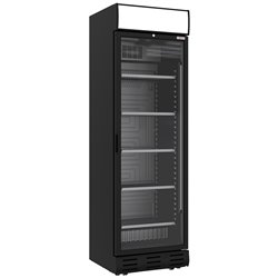 Vitrine ventil&eacute;e positive 382 litres NOIRE avec caisson lumineux - Diamond - WR-38CA-AB