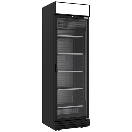 Vitrine ventil&eacute;e positive 382 litres NOIRE avec caisson lumineux - Diamond - WR-38CA-AB