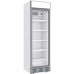 Vitrine ventil&eacute;e positive 382 litres BLANCHE avec caisson lumineux - Diamond - WR-38CA-AW