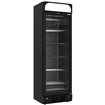 Vitrine ventil&eacute;e n&eacute;gative vitr&eacute;e 374  litres - 5 niveaux fixes avec caisson lumineux - NOIRE - Diamond - WR-39CA-BN