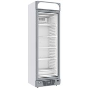 Vitrine ventil&eacute;e n&eacute;gative vitr&eacute;e 374  litres - 5 niveaux fixes avec caisson lumineux - BLANCHE - Diamond - WR-39CA-WN