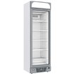 Vitrine ventil&eacute;e n&eacute;gative vitr&eacute;e 374  litres - 5 niveaux fixes avec caisson lumineux - BLANCHE - Diamond - WR-39CA-WN