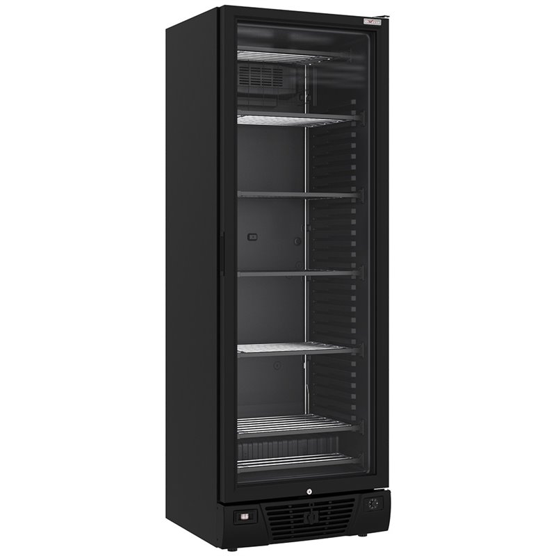 Vitrine ventil&eacute;e n&eacute;gative vitr&eacute;e 382 litres - 5 niveaux fixes - NOIRE - Diamond - WR-39CS-BN