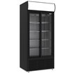 Vitrine ventil&eacute;e positive, 783 litres, 2 portes coulissantes, avec caisson lumineux, NOIRE - Diamond - WR-80AC-SB