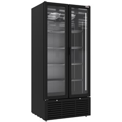 Vitrine ventil&eacute;e positive 804 litres, 2 portes battantes, NOIRE - Diamond - WR-80SB-SB