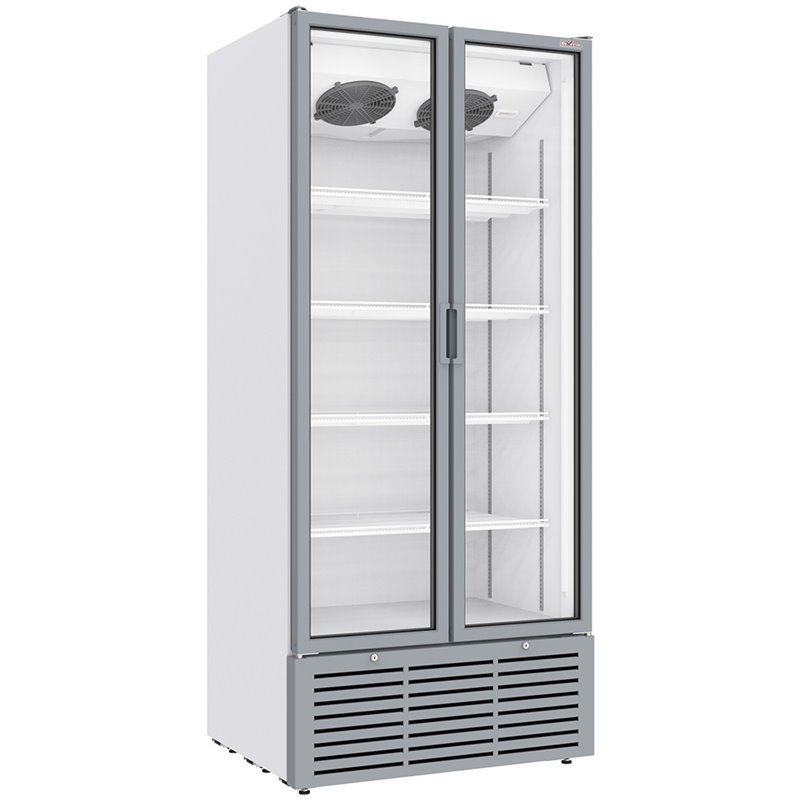 Vitrine ventil&eacute;e positive 804 litres, 2 portes battantes, BLANCHE - Diamond - WR-80SB-SW