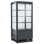 Vitrine de table ventil&eacute;e, 4 faces vitr&eacute;es, 4 niveaux, 80 litres - "Noire" - Diamond - WR-V4F1-BL