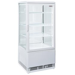 Vitrine de table ventil&eacute;e 4 niveaux, 4 faces vitr&eacute;es, &nbsp;80 litres - BLANCHE - Diamond - WR-V4F1-WT