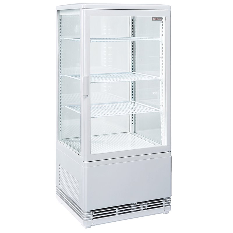 Vitrine de table ventil&eacute;e 4 niveaux, 4 faces vitr&eacute;es, &nbsp;80 litres - BLANCHE - Diamond - WR-V4F1-WT
