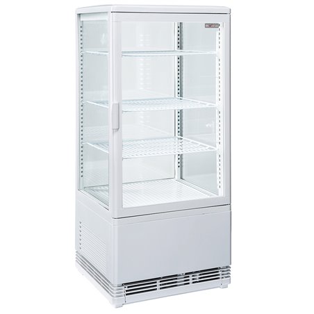 Vitrine de table ventil&eacute;e 4 niveaux, 4 faces vitr&eacute;es, &nbsp;80 litres - BLANCHE - Diamond - WR-V4F1-WT