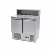 R&eacute;frig&eacute;rateur pour la pr&eacute;paration des pizzas - 90 cm - 2 portes - s'adapte &agrave; 5 x 1/6 GN - incl couvercle en acier inoxydable - M