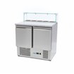 R&eacute;frig&eacute;rateur pour la pr&eacute;paration des pizzas - 90 cm - 2 portes - s'adapte &agrave; 5 x 1/6 GN - incl couvercle en verre - Maxima - 094