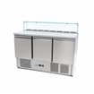 R&eacute;frig&eacute;rateur pour la pr&eacute;paration des pizzas - 137 cm - 3 portes - s'adapte &agrave; 8 x 1/6 GN - incl couvercle en verre - Maxima - 09