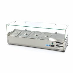 R&eacute;frig&eacute;rateur de pr&eacute;peration de comptoir - 120 cm - s'adapte &agrave; 4 x 1/3 GN - Maxima - 09400320