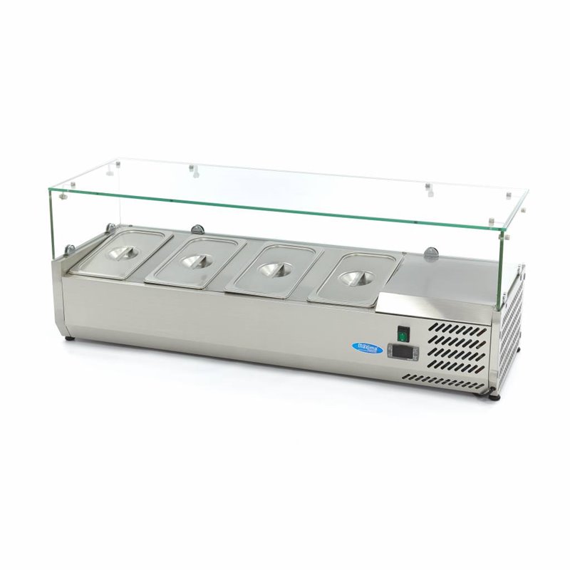 R&eacute;frig&eacute;rateur de pr&eacute;peration de comptoir - 120 cm - s'adapte &agrave; 4 x 1/3 GN - Maxima - 09400320