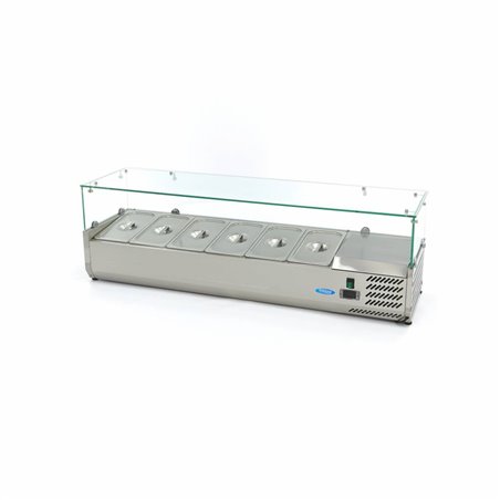 R&eacute;frig&eacute;rateur de pr&eacute;peration de comptoir - 140 cm - s'adapte &agrave; 6 x 1/3 GN - Maxima - 09400323