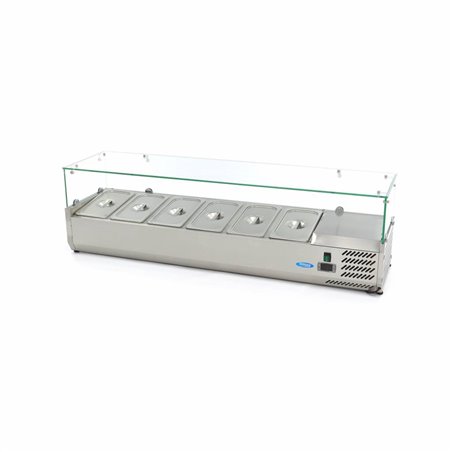 R&eacute;frig&eacute;rateur de pr&eacute;peration de comptoir - 150 cm - s'adapte &agrave; 6 x 1/3 GN - Maxima - 09400326