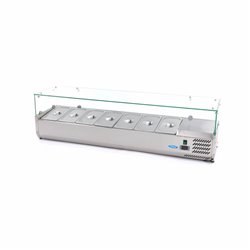 R&eacute;frig&eacute;rateur de pr&eacute;peration de comptoir - 160 cm - s'adapte &agrave; 7 x 1/3 GN - Maxima - 09400329