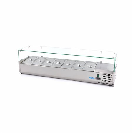 R&eacute;frig&eacute;rateur de pr&eacute;peration de comptoir - 160 cm - s'adapte &agrave; 7 x 1/3 GN - Maxima - 09400329