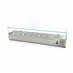 R&eacute;frig&eacute;rateur de pr&eacute;peration de comptoir - 180 cm - s'adapte &agrave; 8 x 1/3 GN - Maxima - 09400332