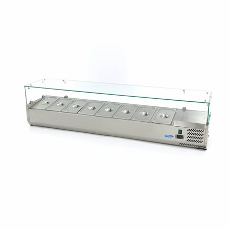 R&eacute;frig&eacute;rateur de pr&eacute;peration de comptoir - 180 cm - s'adapte &agrave; 8 x 1/3 GN - Maxima - 09400332