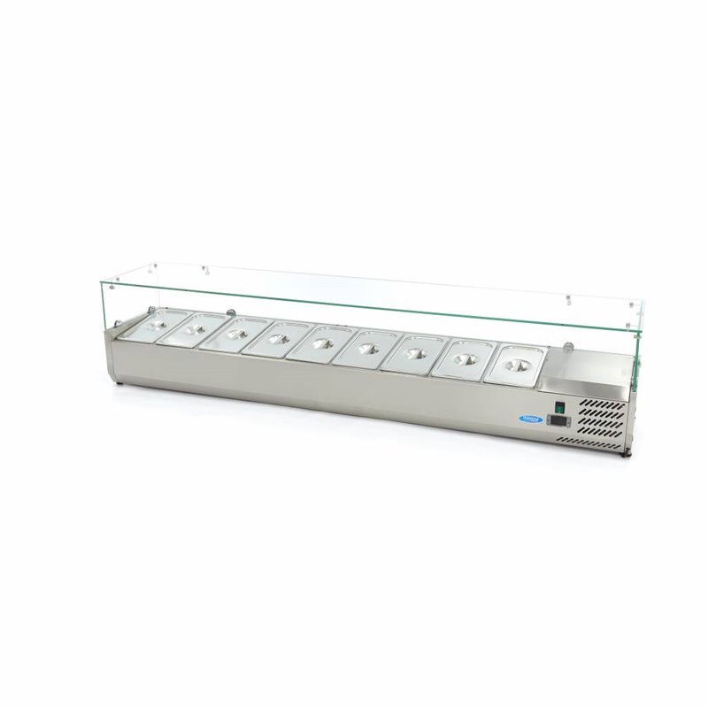 R&eacute;frig&eacute;rateur de pr&eacute;peration de comptoir - 200 cm - s'adapte &agrave; 9 x 1/3 GN - Maxima - 09400335