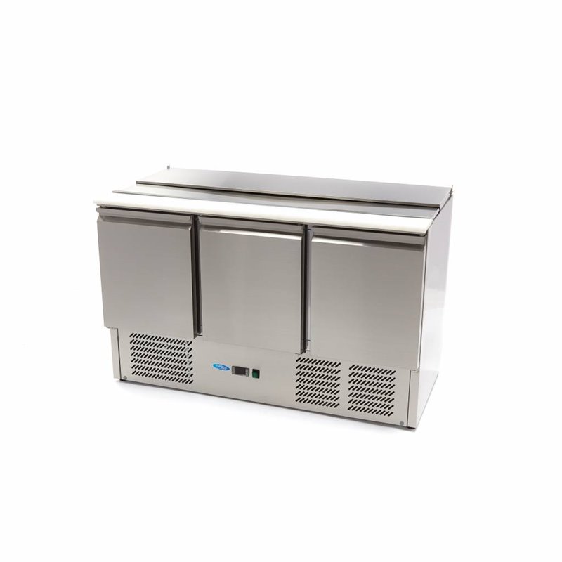 Saladette - 400 L - 137 cm - 3 portes - incl planche &agrave; d&eacute;couper - Maxima - 09400415