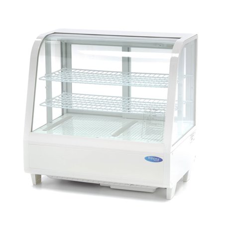 Vitrine &agrave; g&acirc;teaux - 100 L - 68 cm - blanc - Maxima - 09400836