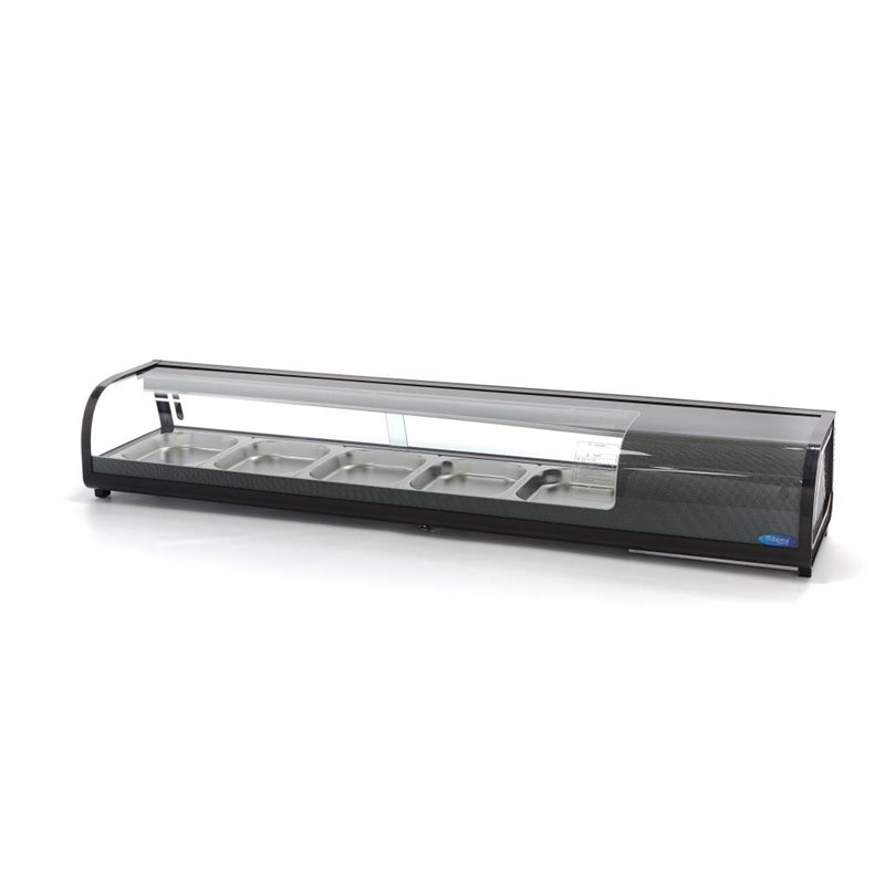 Pr&eacute;sentoir de sushis et de tapas -132 L - incl 5 x 1/2 GN -  mod&egrave;le de table - Maxima - 09400866