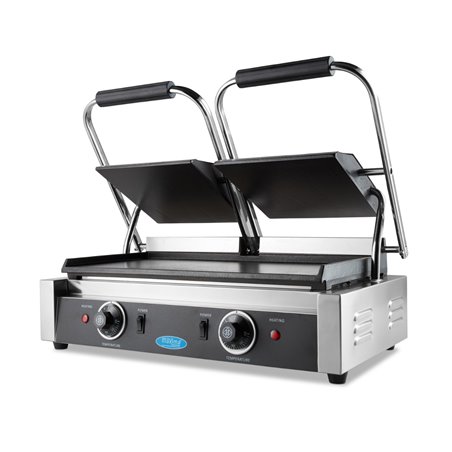 Grill contact - lisse - plaque de gril double - 2 x 22 cm - Maxima - 09300437