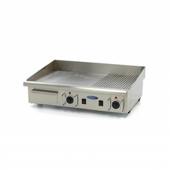 Plaque de gril - demi-rainur&eacute; - 73 cm - incl plateau d'&eacute;gouttement - 400V - Maxima - 09300080