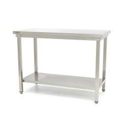 Table en acier inoxydable - 180 x 60 cm - hauteur r&eacute;glable - avec &eacute;tag&egrave;re de rangement - Maxima - 09300968