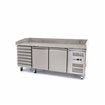 R&eacute;frig&eacute;rateur pour la pr&eacute;paration des pizzas - 202 cm - 2 portes - s'adapte &agrave; 5 x 1/6 GN - 7 tiroirs - Maxima - 09400210